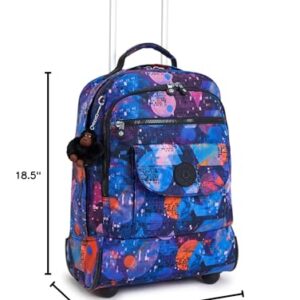 Kipling Women's Sanaa Large Rolling Backpack, Adjustable Padded Straps, Slide-Up Handle, Crinkle Nylon Backpack