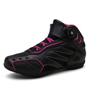 thaoxl racing sports shoes,with gear adjustment,ankle support,breathable anti slip,motorbike shoes for street riding outdoor sports (color : pink, size : 11)