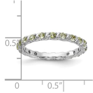 Gem And Harmony 7/8 Carat (ctw) Peridot Eternity Band Ring in Sterling Silver