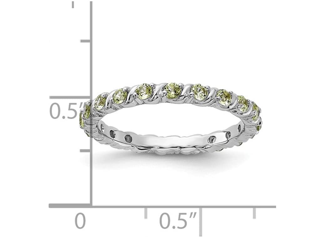 Gem And Harmony 7/8 Carat (ctw) Peridot Eternity Band Ring in Sterling Silver