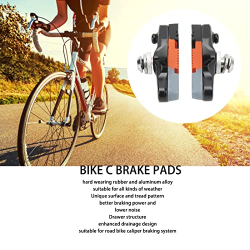 Bike Caliper Brake Block, Road Bike Brake Pads C Type Low Noise Drawer Structure for Road Bikes