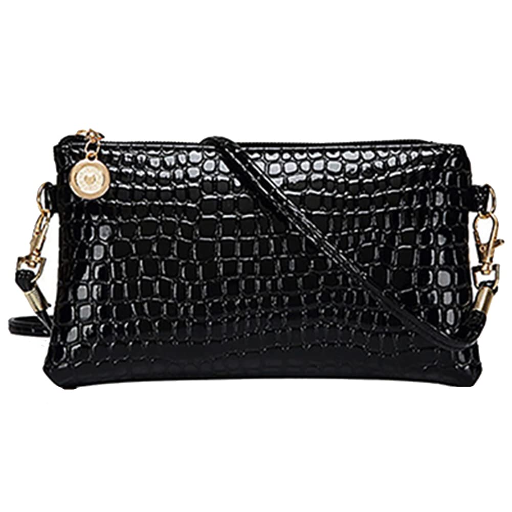 Faux Leather Clutch Wallet Purses Small Envelope Crossbody Bags for Women Shoulder Bag Handbags Phone Bag, Birthday Gifts Black