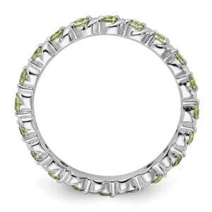 Gem And Harmony 7/8 Carat (ctw) Peridot Eternity Band Ring in Sterling Silver