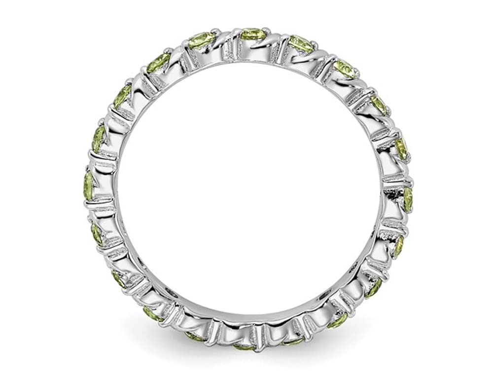 Gem And Harmony 7/8 Carat (ctw) Peridot Eternity Band Ring in Sterling Silver