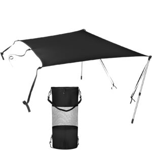 vevor t-top sun shade kit 6' x 7', uv-proof 600d polyester t-top extension kit with rustproof steel telescopic poles, waterproof, easy to assemble for t-tops ＆ bimini top