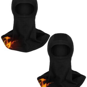 2 Pieces Flame Resistant Balaclava Neck Full Face Mask Cover Hood Balaclava Mask Fire Resistant Balaclava Hood Men's Balaclavas for Head Welding Firefighter Working Hunting Black