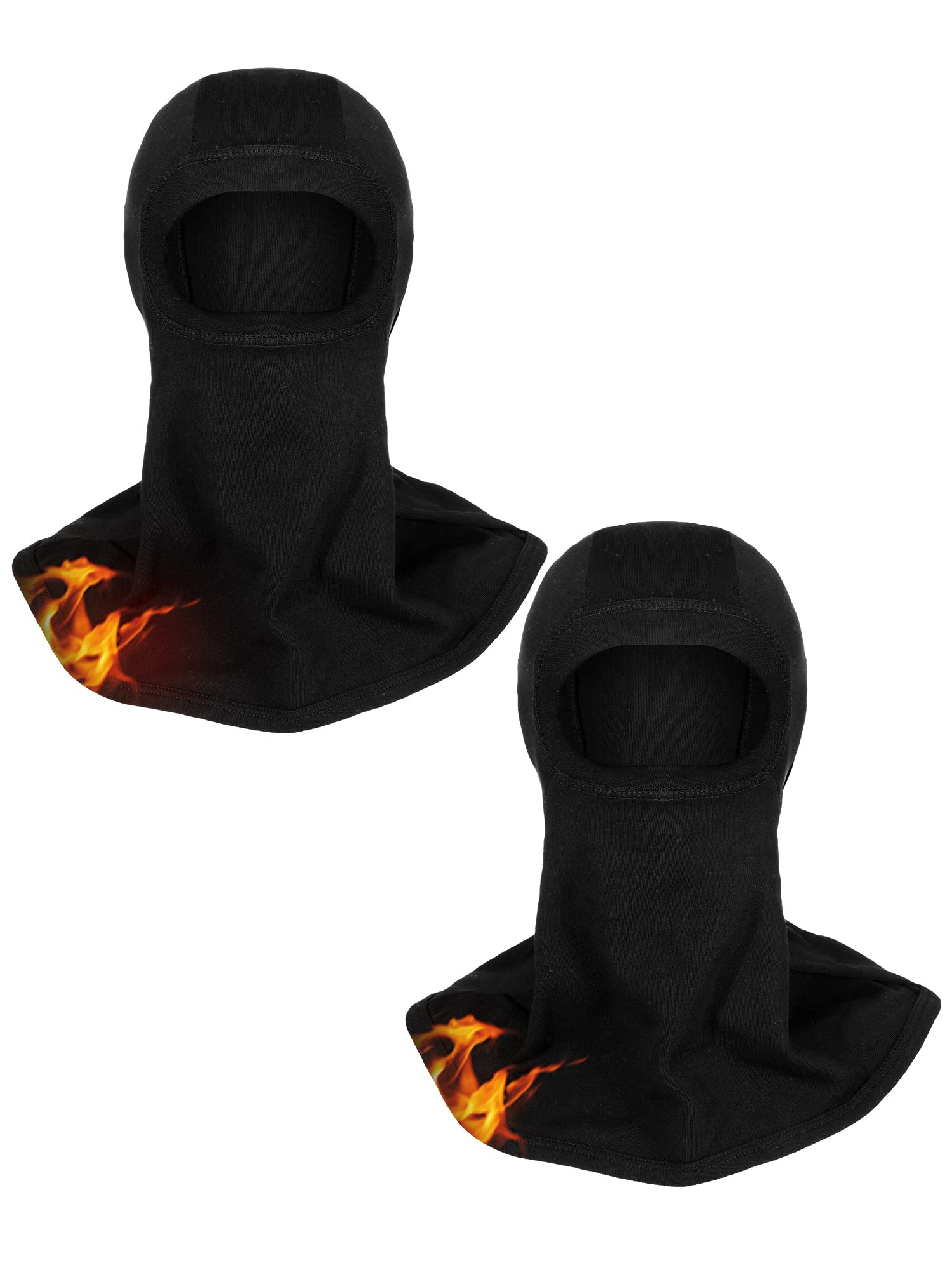 2 Pieces Flame Resistant Balaclava Neck Full Face Mask Cover Hood Balaclava Mask Fire Resistant Balaclava Hood Men's Balaclavas for Head Welding Firefighter Working Hunting Black