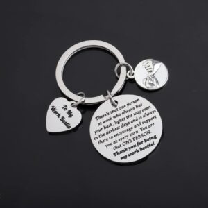 MYOSPARK Work Bestie Keychain Gift Colleague Friend Gift Work Friend Thank You Gift Best Friend Gift Coworker Jewelry for Her (Work Bestie KC)