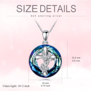 POTOPYY Butterfly Necklace S925 Sterling Silver Crystal Butterfly Necklaces for Women Butterfly Pendant Jewelry, Butterfly Gifts for Women Mom Christmas Mothers Day Birthday New Year Anniversary