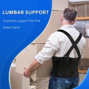 Back Brace Lumbar Back Support Belt for Women and Men Lower Back Pain Relief,Injury Recovery Heavy Lifting Support with Removable Adjustable Extension Support for Moving and Warehouse M/L(30"-37")