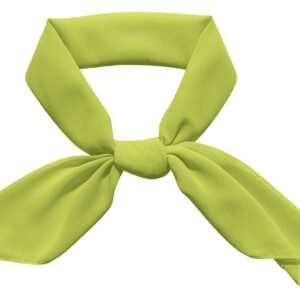 Green Scarf Daphne Lime Green Ascot Neck Silk Scarf Headband Hankerchief Daphne Costume Accessories for Women