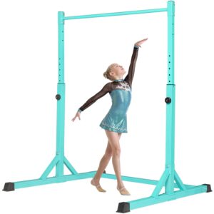 Bongkim Gymnastics Bar for Kids,Adjustable Height Gymnastic Horizontal Bars,Folding Gymnastics Equipment Junior Training Bar for Home Using,Stable Kids Training bar for Children (Teal)