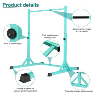 Bongkim Gymnastics Bar for Kids,Adjustable Height Gymnastic Horizontal Bars,Folding Gymnastics Equipment Junior Training Bar for Home Using,Stable Kids Training bar for Children (Teal)