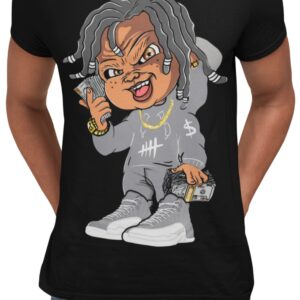 Jordan 12 Stealth Men's T Shirt to Match Killa Cash Doll, Shirt to Match Jordan 12 Stealth Gift for Jordan 12s Black