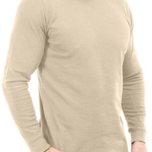 Utopia Wear Men's Turtleneck Slim Fit Lightweight Pullover Top, X-Large, Beige