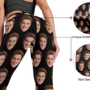 Custom Face Leggings with Pockets for Women Workout Personalized Yoga Pants with Your Picture Funny Design Your Own Face Legging