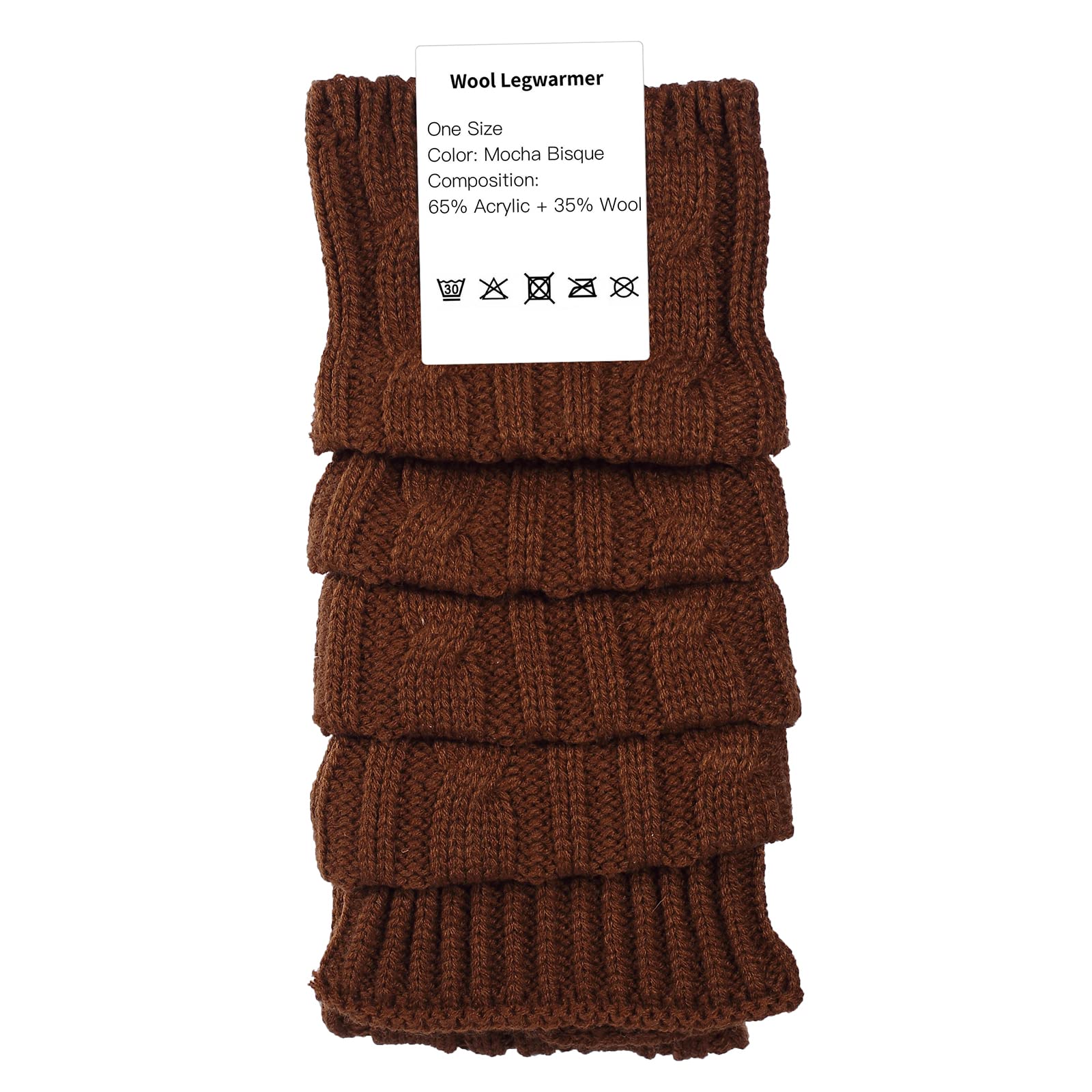 CHICZÈLE Leg Warmers for Women Girls 80s Ribbed Knit Brown Leg Warmer Womens Fall Winter Sports Casual Party Accessories