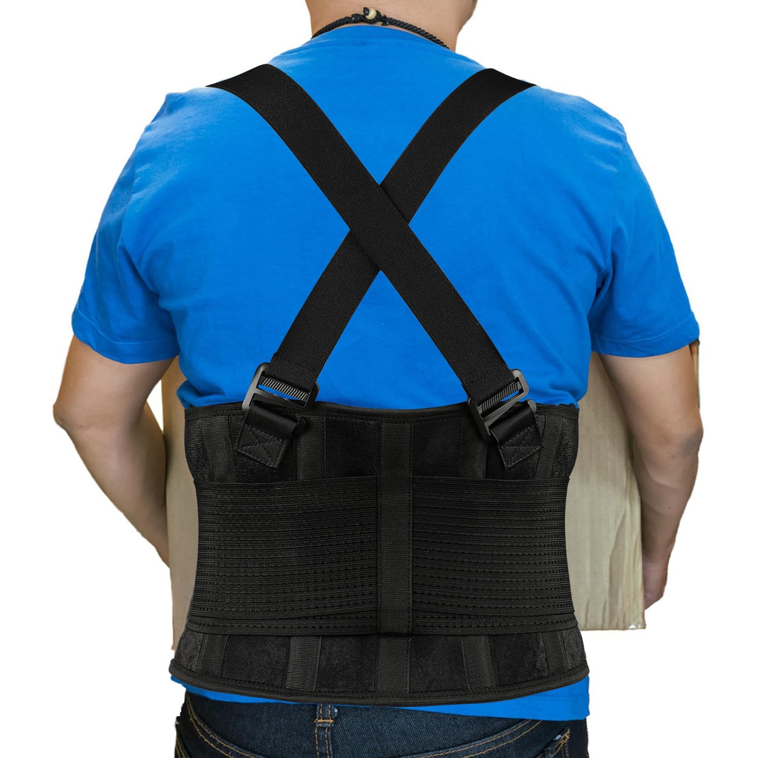 Back Brace Lumbar Back Support Belt for Women and Men Lower Back Pain Relief,Injury Recovery Heavy Lifting Support with Removable Adjustable Extension Support for Moving and Warehouse M/L(30"-37")