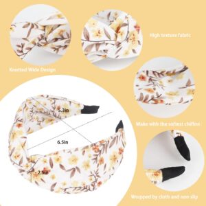 Beauty.H.C Cute Headbands for Women, Non Slip Women Headbands for Hair, Boho Fashion Women Headband, Satin Knotted Floral Head Bands for Women's Hair, Fashion Accessories for Women Girls 3PCS