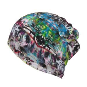 asyg graffiti beanie hats slouchy knit hat womens men beanie caps cool hat for shopping yoga sport travel