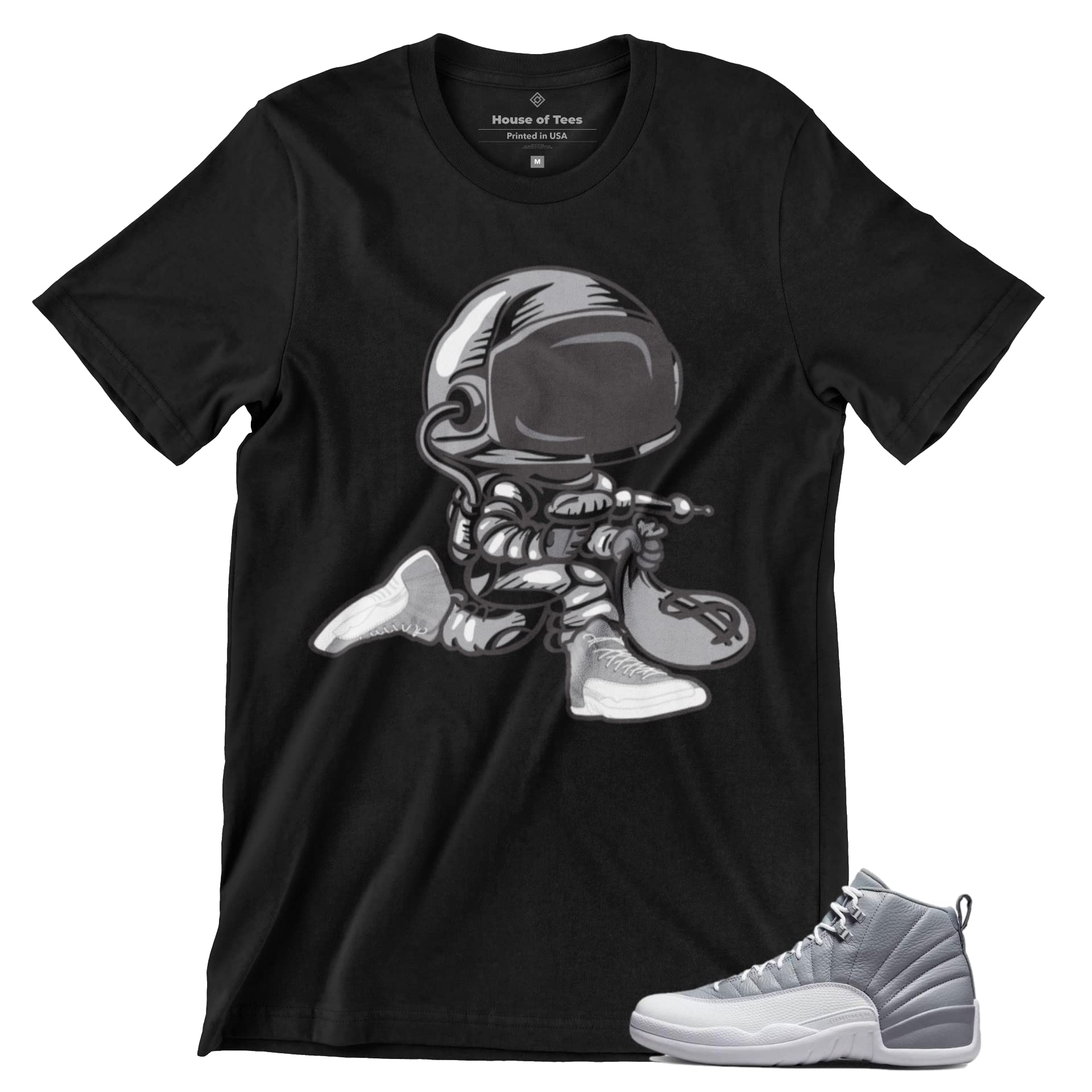 Jordan 12 Stealth Shirt to Match Men's Moon Man Jumper T Shirt, Jordan 12s Shirt to Match Stealth Gift Jordan 12 Tee Grey