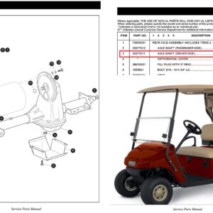 Dr.Acces Golf Cart EZGO TXT Rear Splined Axle Shaft Fits EZGO TXT/Medalist 1994-2013 Electric Replace#20377G11/20377G12 (Driver Side)