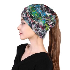 ASYG Graffiti Beanie Hats Slouchy Knit Hat Womens Men Beanie Caps Cool Hat for Shopping Yoga Sport Travel