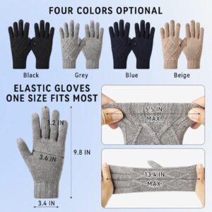 Cierto Women Winter Warm Gloves: Lightweight Touch Screen Fleece Lined Cold Weather Gloves | Fashion Knit Gloves Gift Gloves for Walking Running Cycling Driving