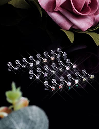 Ylqjksk 20G Nose Rings Stud Surgical Steel Threadless Push in Flat Back Stud Earrings Tragus Cartilage Earrings Lip Ring Medusa Piercing Jewelry for Women Men