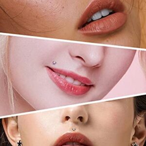 Ylqjksk 20G Nose Rings Stud Surgical Steel Threadless Push in Flat Back Stud Earrings Tragus Cartilage Earrings Lip Ring Medusa Piercing Jewelry for Women Men