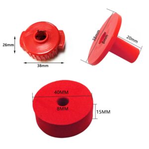 Jiayouy 12pcs Cymbal Hi-Hat Stands Accessory with 40mm Cymbal Washer Cushions Cymbal Sleeves Quick-Set Cymbal Nut (Red)