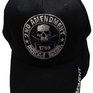 2nd Amendment 1789 America's Original Homeland Security Black Cotton Adjustable Embroidered Baseball Hat Cap