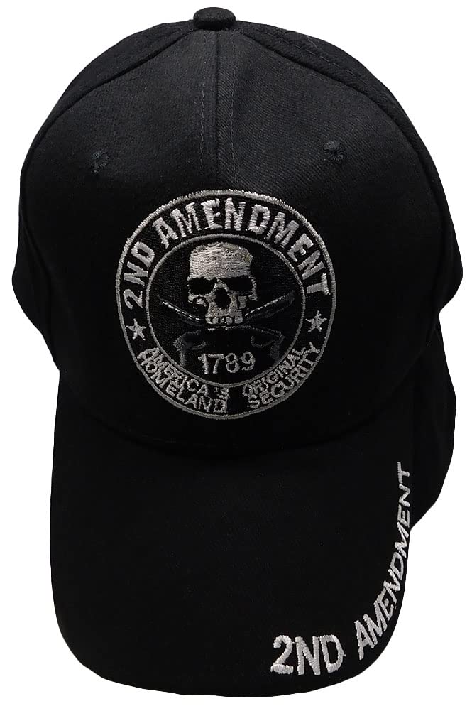 2nd Amendment 1789 America's Original Homeland Security Black Cotton Adjustable Embroidered Baseball Hat Cap