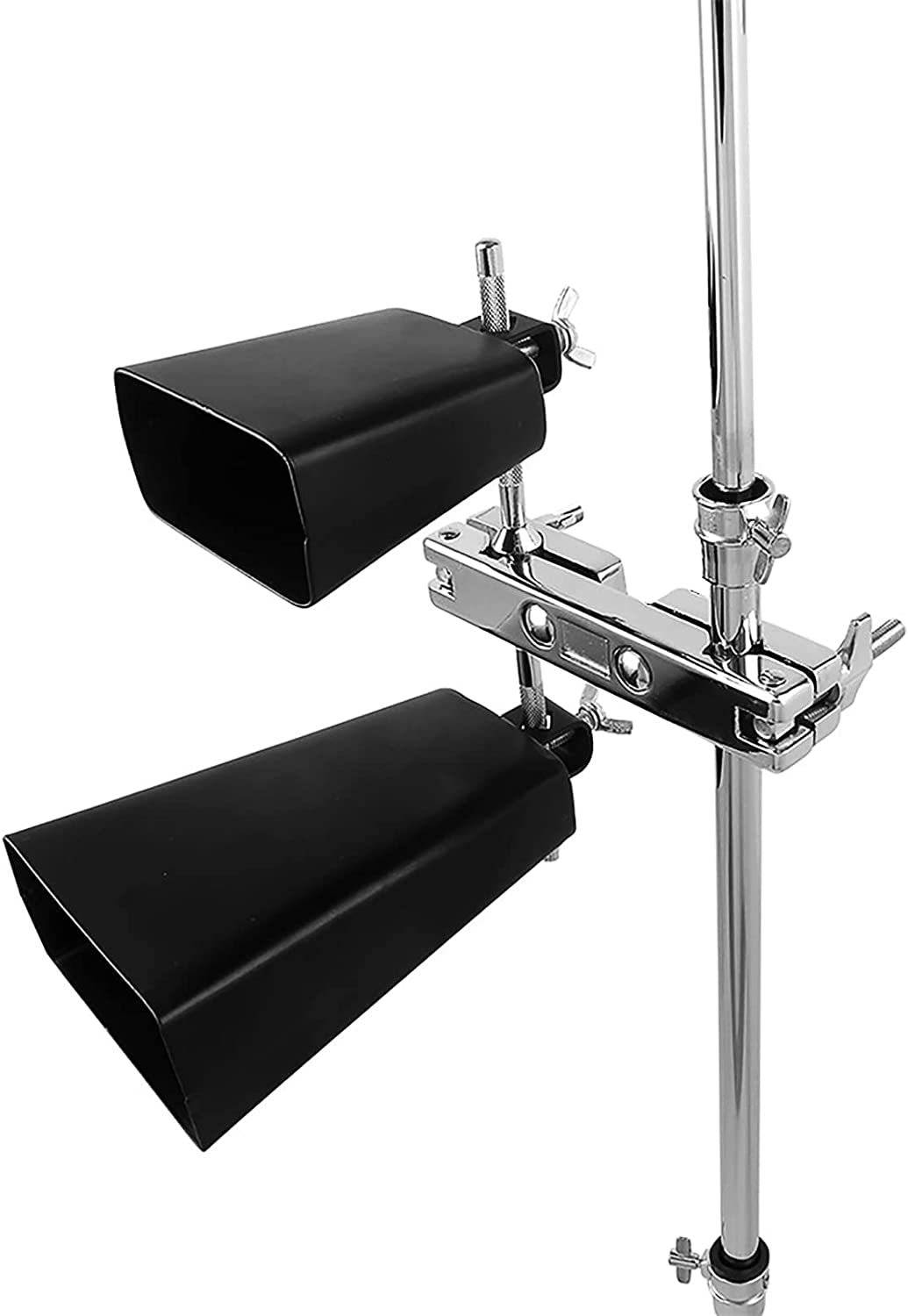 Jiayouy Straight Rod Cowbell Clamp Mounting Up or Down Adjustment for Drum Set Percussion Accessories Dual-End