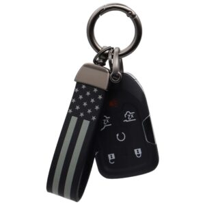 Elegananccy Black American USA Flag Car Keychain with Zinc Alloy Ring, Men Car Accessories