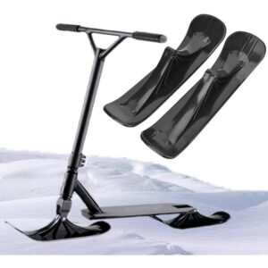 2pcs/1 set snow scooter ski sled, snow sled ski scooter conversion kit, snow sled ski scooter kit, fold skate board outdoor snow scooter sled ski attachment for kids ski skate board sled accessories