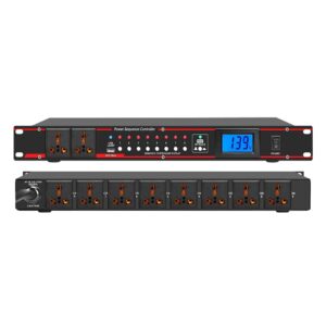 micfuns pro audio 10 outlet power conditioner,8 independent switch conditioner, power strip surge protector 110-230v 2000w single channel max output 16 amps black