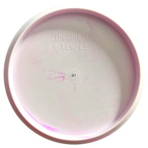 Thought Space Athletics Temple Disc Golf Putter in Nerve Plastic - Pink Overstable Putt and Approach Disc - Flying Disc 173-176 Grams