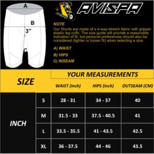 Avispa Cycling/Biker Padded Shorts for Men & Women with Zipper Pockets and Reflector, Gel Padded Calf Compression Shorts with Leg Grippers