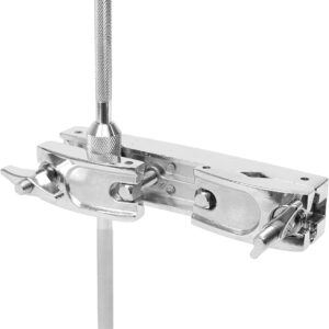 Jiayouy Straight Rod Cowbell Clamp Mounting Up or Down Adjustment for Drum Set Percussion Accessories Dual-End