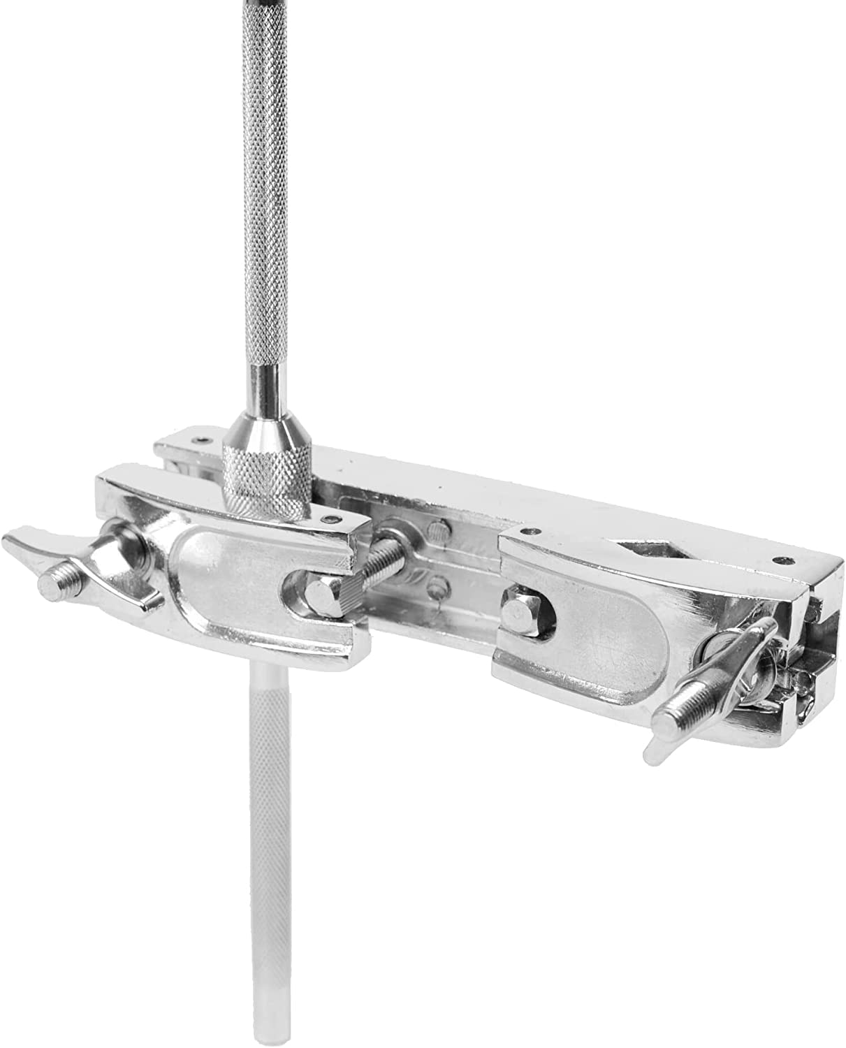 Jiayouy Straight Rod Cowbell Clamp Mounting Up or Down Adjustment for Drum Set Percussion Accessories Dual-End