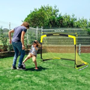 Happy Jump Soccer Goal Pop Up Foldable Soccer Net for Backyard 5'x3.6', 1 Pack