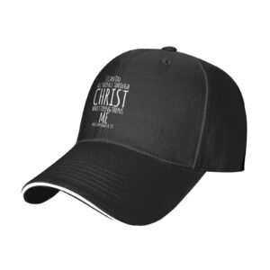 TUREIOP I Can Do All The Things Through Christ Trucker Hat Men Women America Jesus Christian God Baseball Cap Black Cowboyhat…