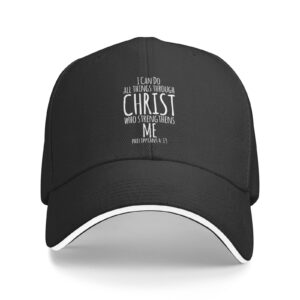 tureiop i can do all the things through christ trucker hat men women america jesus christian god baseball cap black cowboyhat…