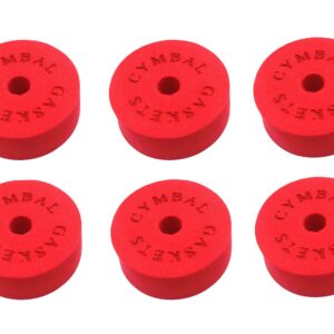 Jiayouy 12pcs Cymbal Hi-Hat Stands Accessory with 40mm Cymbal Washer Cushions Cymbal Sleeves Quick-Set Cymbal Nut (Red)