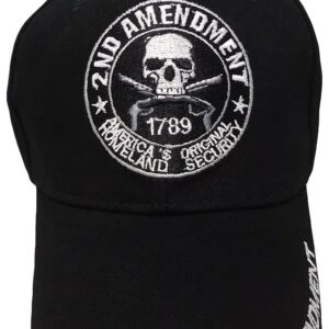 2nd Amendment 1789 America's Original Homeland Security Black Cotton Adjustable Embroidered Baseball Hat Cap