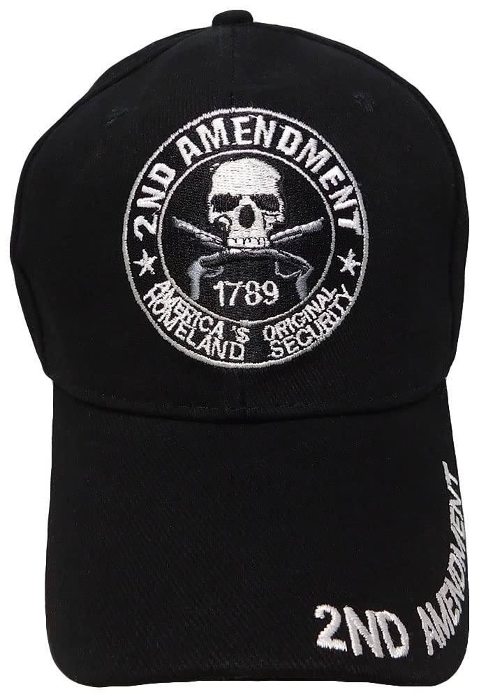 2nd Amendment 1789 America's Original Homeland Security Black Cotton Adjustable Embroidered Baseball Hat Cap