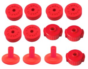 jiayouy 12pcs cymbal hi-hat stands accessory with 40mm cymbal washer cushions cymbal sleeves quick-set cymbal nut (red)