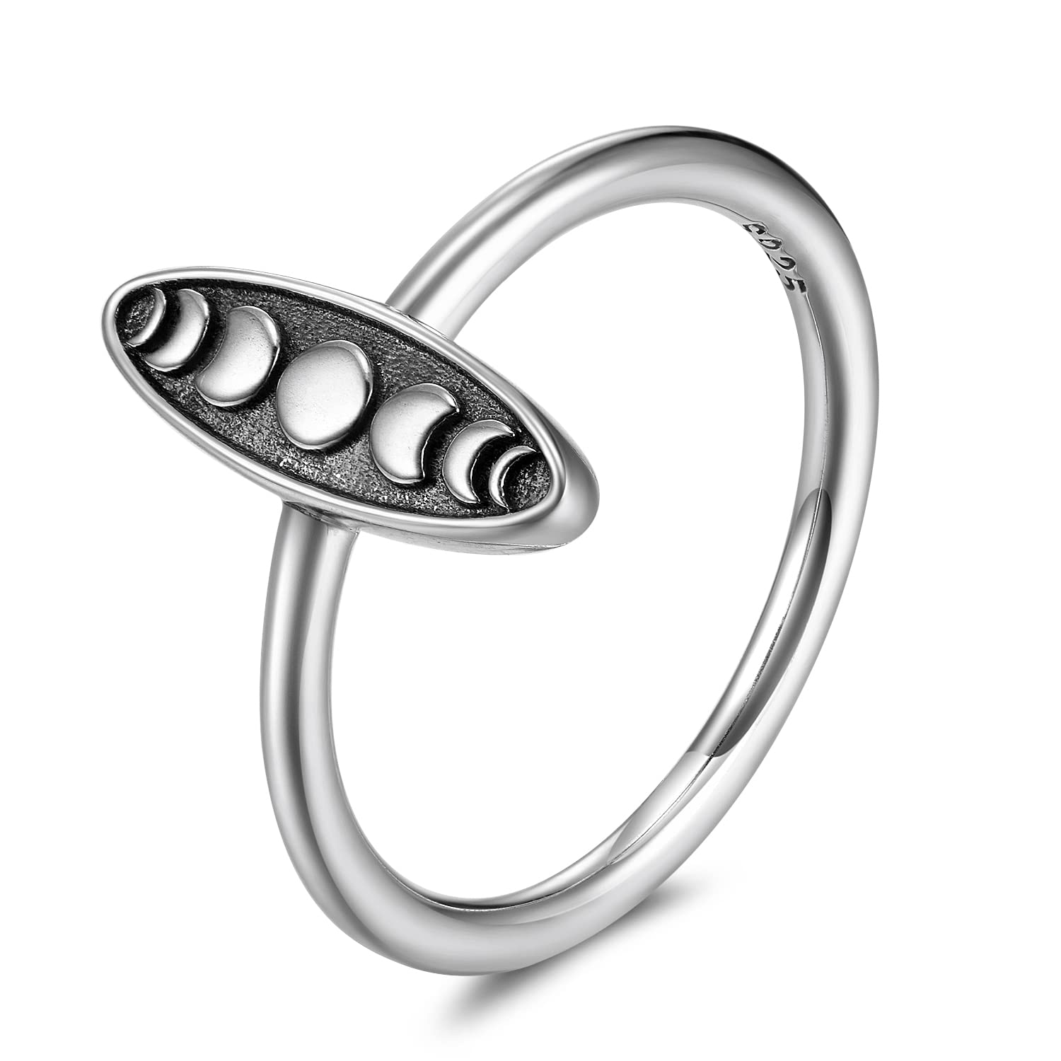 TYSO Moon Phase Ring 925 Sterling Silver Moon Phase Jewelry Vintage Moon Phases Stacking Ring Jewelry Christmas Gifts for Women 8