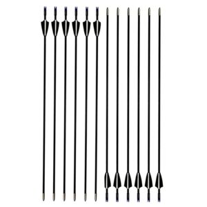 HATAP Archery Fibreglass Arrows 31" Training Arrows Target Practice Fiberglass Arrows Hunting Arrows for Kids Youth or Beginners (6PCS, Black)